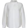 [Shop  ] Women S No Collar Daily Wrinkle finiSh Simple Long Sleeve blouSe Shirt Egg Wbl 21205 Black