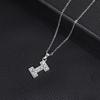 European & American Inlaid Rhinestone English Letter Choker Necklace for Women - Stainless Steel Pendant Jewelry Accessory