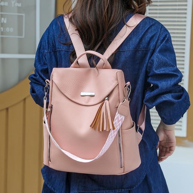 Fashion Backpack Women's Simple Bag Texture Summer Large Capacity Backpack Leisure Travel Backpack