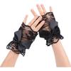 Flower Fake Sleeves Mesh Mittens Bridal Dress Accessory Wrist Cuffs  Lolita