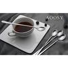 AOOSY Muddler Spoons, Set of 4, 22.7cm, Stainless Steel, for Buffet, Soda, Yogurt, Iced Coffee, Long Spoons, Mirror Finish, for Adults, Kids, and Fami