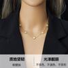 Gold Plated Mother of Pearl Heart Necklace Earrings Set Dainty Love Pendant Jewelry