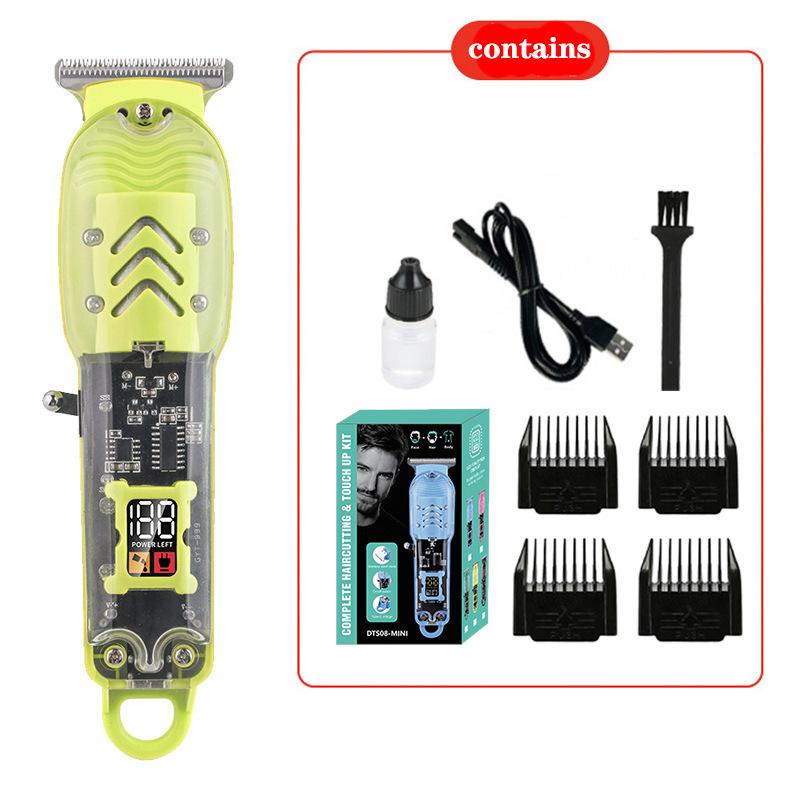Electric Hair Trimmer Men'S Electric Shaver Trimmer Transparent Body Digital Display Professional Trimmer Usb Hair Cutting