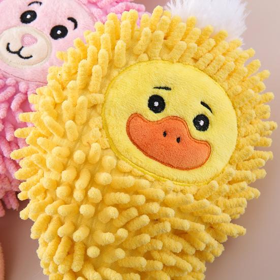 Plush Squeaky Dog Toy Mop Fish Shape Stuffed Crinkle Chew Toy for Aggressive Chewers Interactive Puppy Teeth Cleaning Toy for Small Dogs