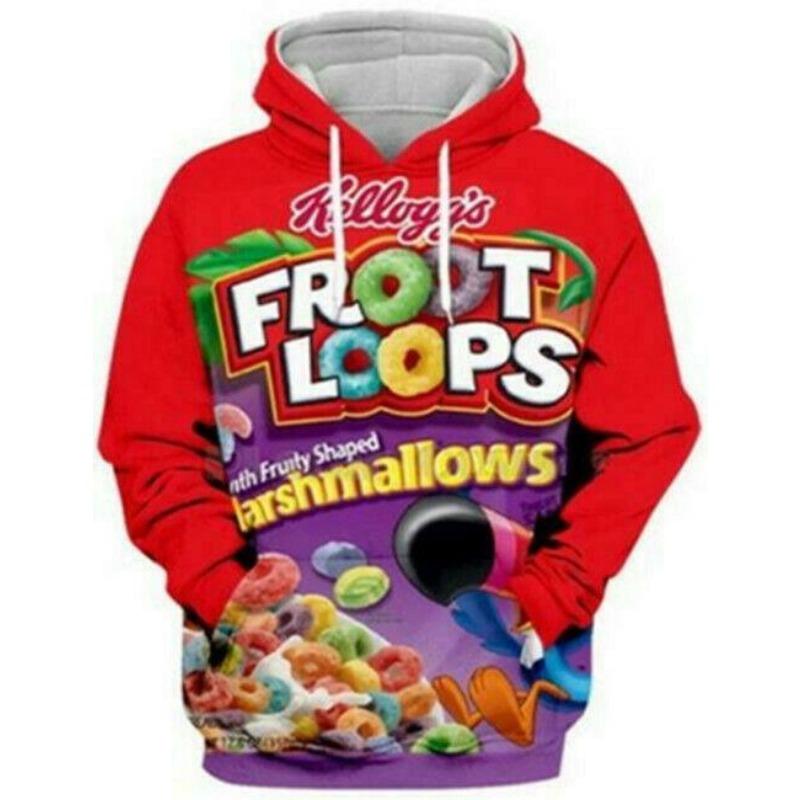 Newest candy Snack bag chocolate sauce 3D Hoodies food Harajuku Men Women Long Sleeve PulloVer Hooded Sweatshirt Casual Brand-3