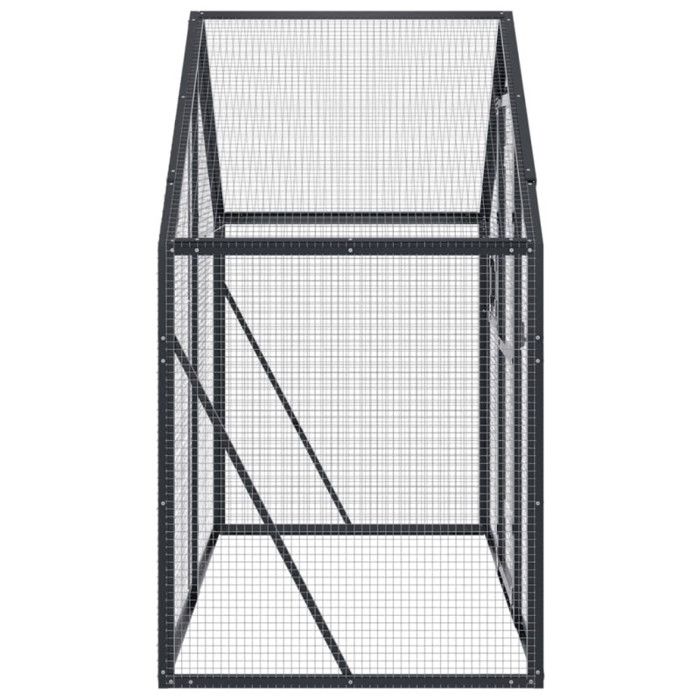 Volière anthracite 179x100x185 cm aluminium