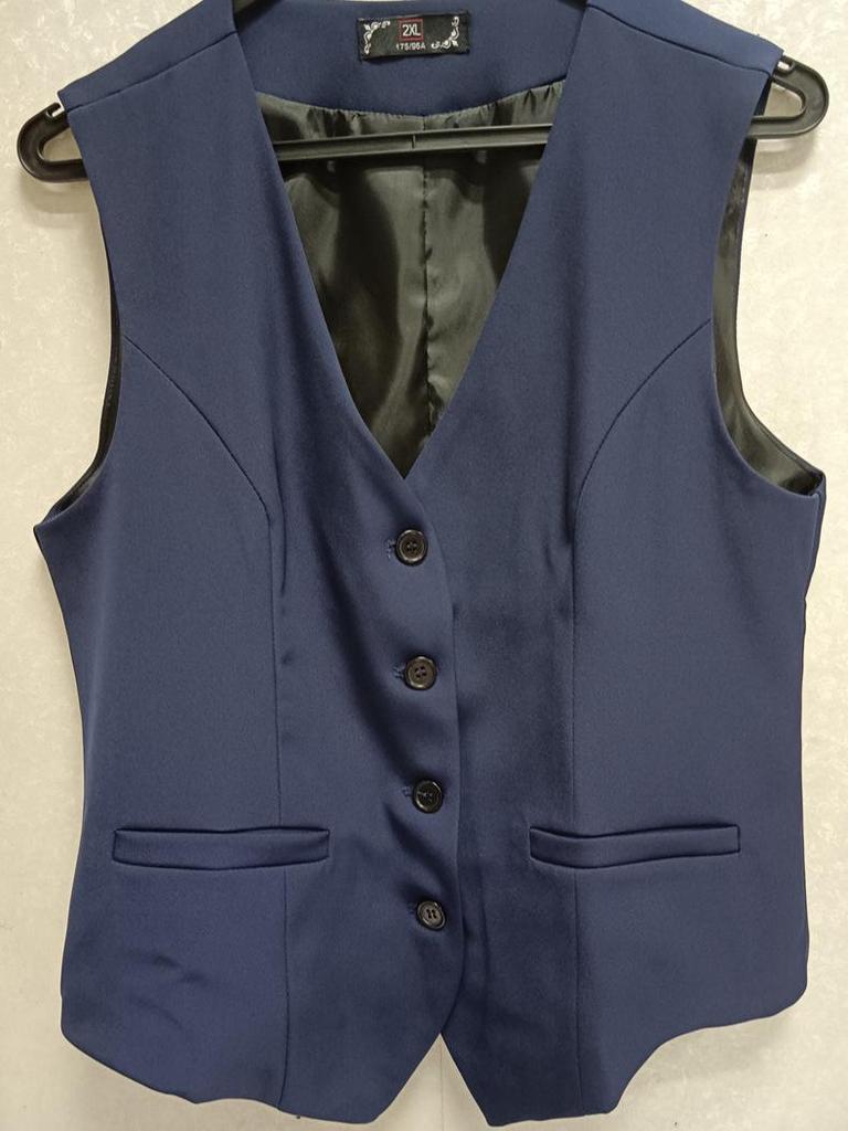 Dunkelblauer Damen Ärmelloser Professioneller Büro-Weste