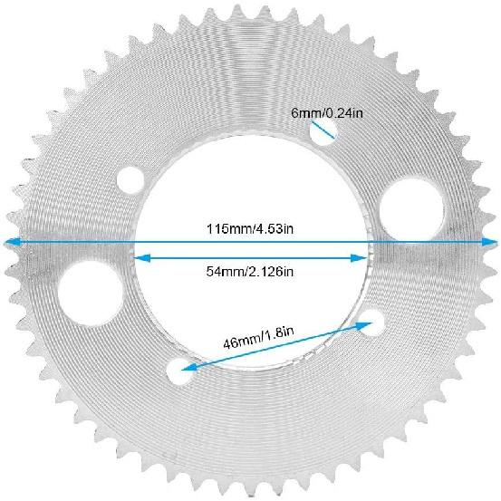 Qii lu Rear Chain Sprocket, 25H 55T 2.126in Rear Chain Sprocket Fit for E300 Compatible #25 Electric Scooter