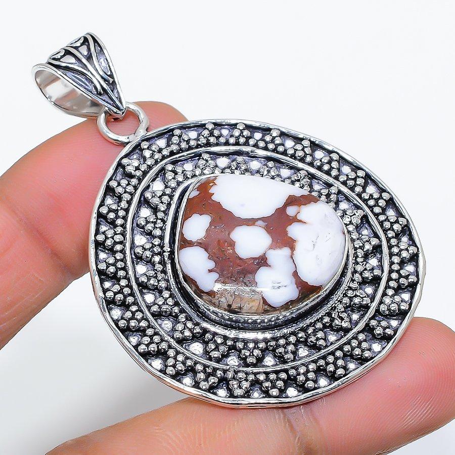 Wild Horse Gemstone Handmade 925 Sterling Silver Jewelry Pendant 2.29" SU-9931