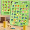 Multiplayer Animal/Fruit Theme Board Game Toy for Kids with Flip Chess for Family Gathering Classroom Activity Supply