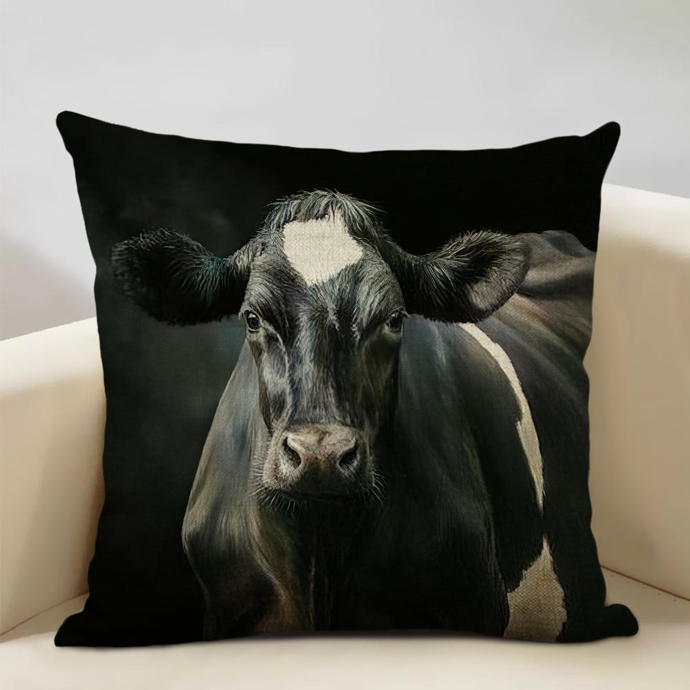 Animal Series Cushion Cover Nice Cow Sofa Decorative Pillow Cover Custom Pillow Case Outdoor Leisure Chair Waist Pillow Case
