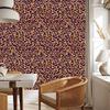 Intricate floral pattern wallpaper, burgundy and orange, 50x1000