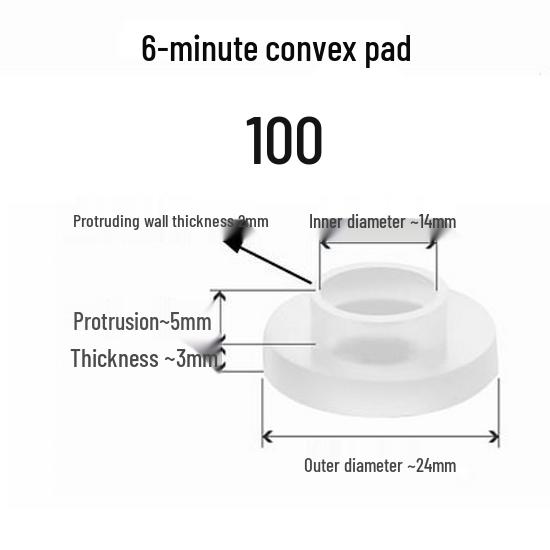 Silicone Convex Gasket for Shower Faucet Repair, Waterproof Sealing Ring, 4/6-Minute Corrugated Pipe Hose Parts.