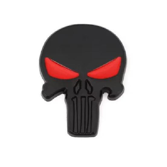 1PC 3D Metal Punisher Skull Skeleton Head Emblem Sticker Modified Scratch Fuel Tank Sticker Decoration Car Accessories
