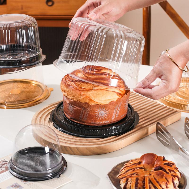 10Pcs Transparent Cake Box Set 4 6 8 10 Inch Reusable Round Birthday Wedding Bakery Container for Pastries and Sweets