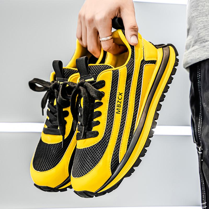 Mode Herrsneakers 2025 Sommar Nya Mesh Andningsbara Boardskor Mode Mångsidiga Platå Casual Skor Herr Trend Sport Löparsko