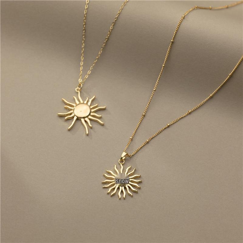 Colar Brilho Metálico Série Sol de Cobre - Corrente para Clavícula em Ouro 18k