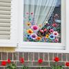 Bright Watercolor Flower Leaves Balcony Glass Windows Home Beautification and Decoration Static Electricity Window Stickers