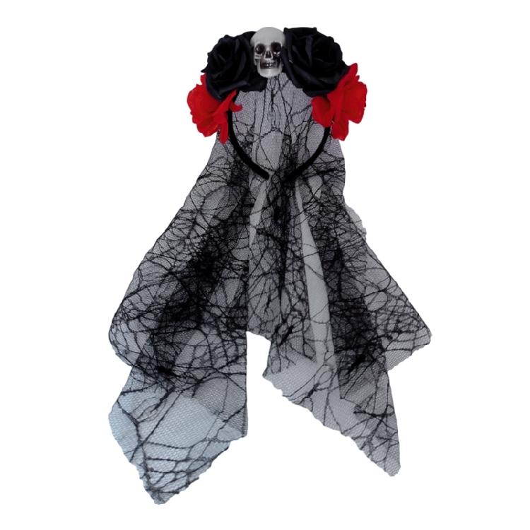 Темный Цветок Череп Головной убор Ведьмы Хэллоуин Вечеринка Костюм Готический Череп Повязка на Голову 1