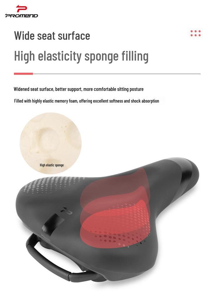 Comfort Plus Mountain Bike Saddle: Wide, Thickened with Handle and Groove