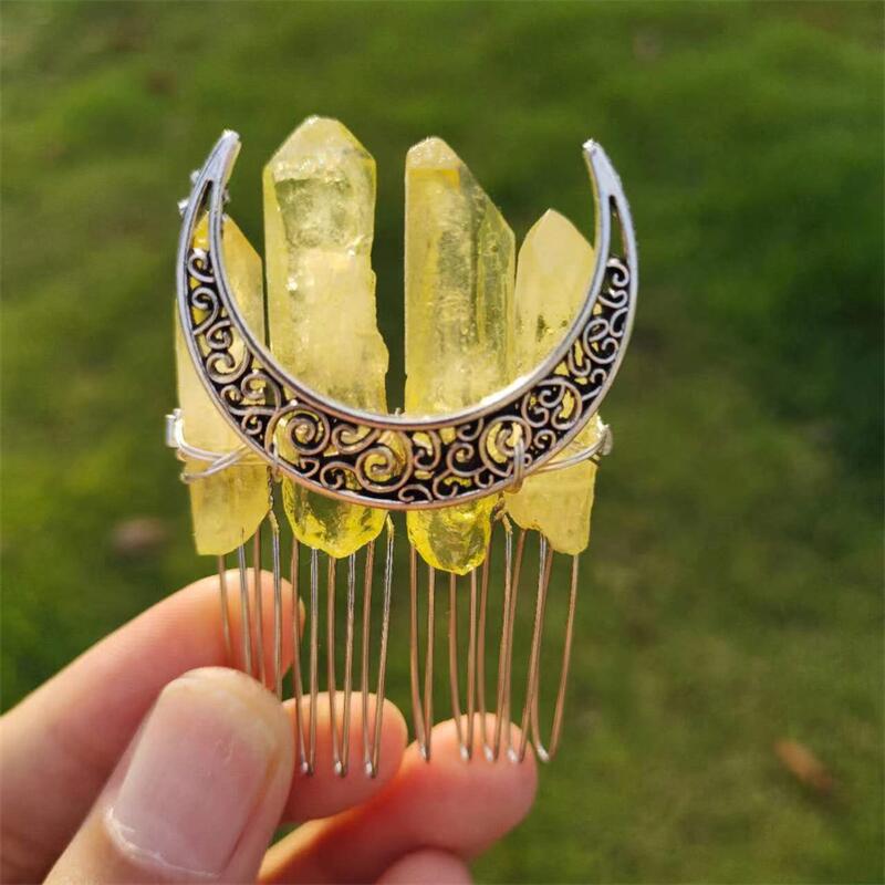 Handmade Crystal Crown Hair Comb – 10-Tooth European & American Style Hair Accessory
