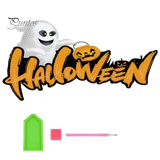 

5D круглые наклейки с алмазной живописью, наклейки с буквами на Хэллоуин, улучшение восприятия цвета, сделай сам, ручная работа, мозаика, алмазная наклейка Sets