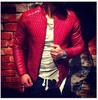 Men's Oversized PU Leather Jacket for Fall Youth Stand Collar Casual Zipper Jacket