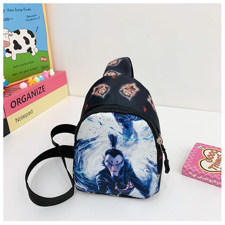 Ne Zha 2 Children Fashion Cartoon Crossbody Bag Polyester Material Outing School