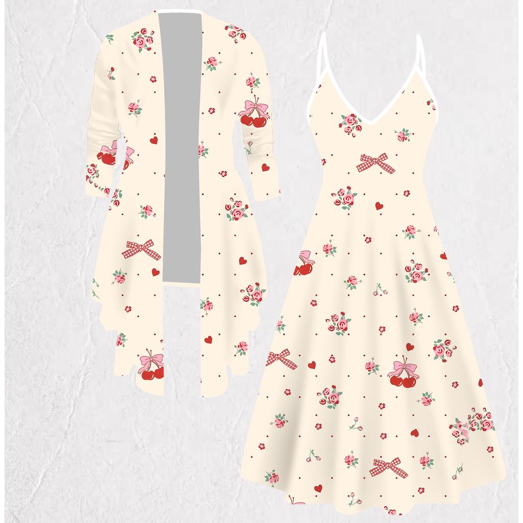 3D  Printed  Set Dress Coat for Valentine's Day, Eccentric Classical Totem Fashion Print,suitable for Various Scene Fashion Styles