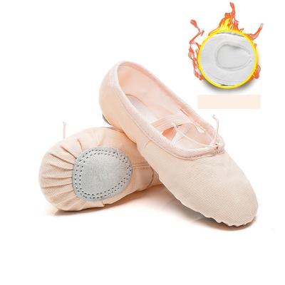 Mädchen Herbst Winter Gefütterte Tanzschuhe Verdickte Ballettschuhe Rosa Tanzschuhe Weichsohlige Bequeme Übungsschuhe