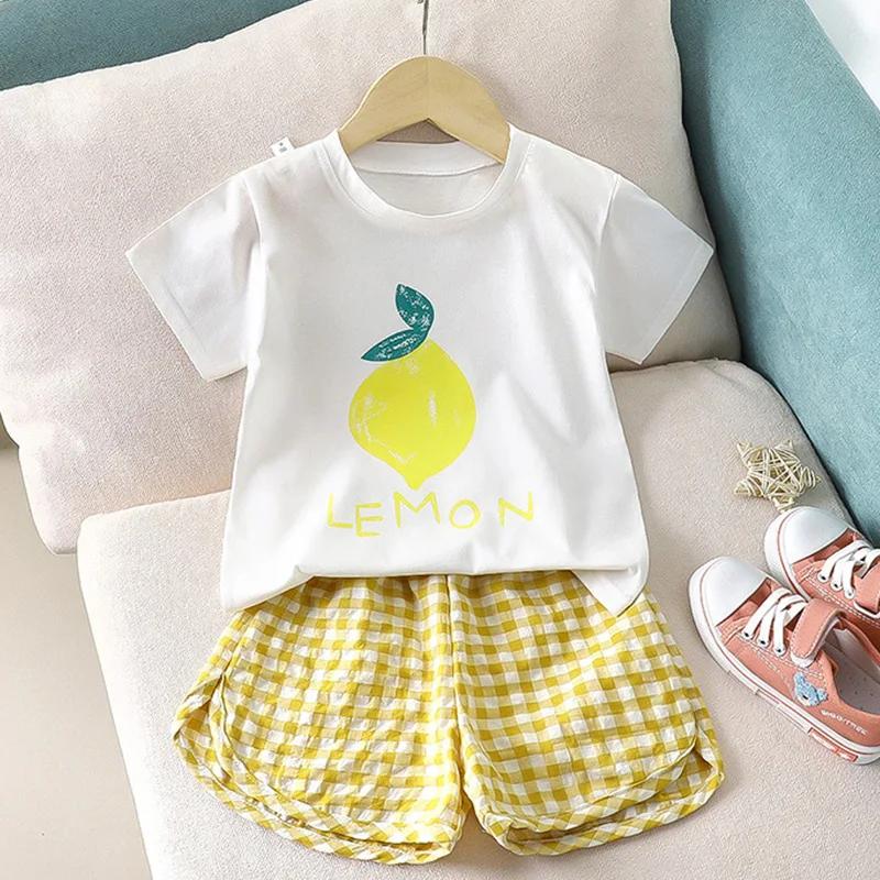Toddler Cute T-shirts+Shorts Baby Girls Summer New Clothes Casual Two Pieces Suits Infantil Trendy Simple Thin Soft Tees Outfits