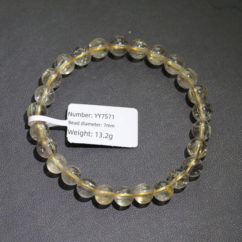 

Одна вещь одна картинка Бразилия Натуральный Орнамент Золотистый Рутиловый Кварц Браслет