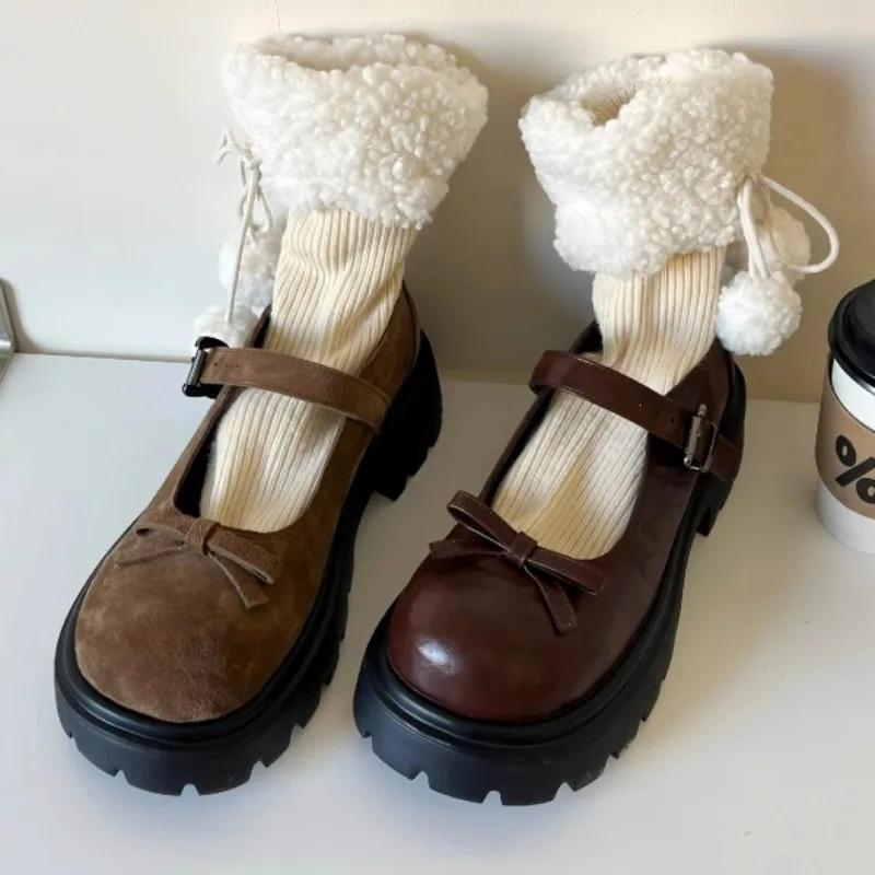 fashion 2024 Hot Sale Women's Shoes Buckle Strap Women's High Heels Fashion Butterfly-knot Dress Pumps Women New Round Toe Mary Janes