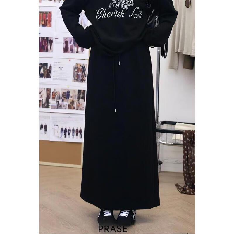 PRASE Miu-Stijl Hoge Taille Casual Rechte Rok