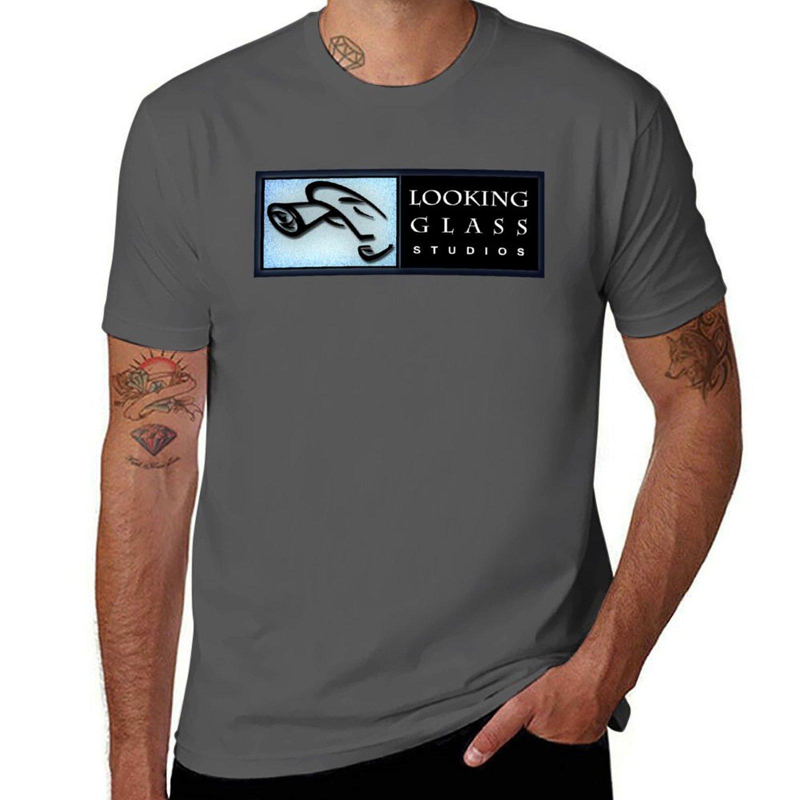 

Looking Glass Studios Logo (Colors) T-Shirt man t shirts graphic man t shirt designer t shirts for man slim fit T-Shirt 4XL