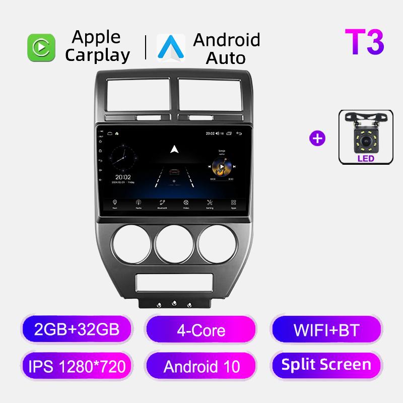 

Автомобильный мультимедийный проигрыватель для Jeep Compass MK Patriot 2006-2010 Android Radio 2 Din Stereo Screen GPS Navigation Head Unit Carplay