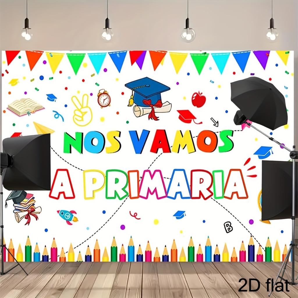 2D flaches Design 1-teiliges Set für den Hintergrund der Kindergarteneinschulung Kinder-Abschlussdekoration lustiges Design