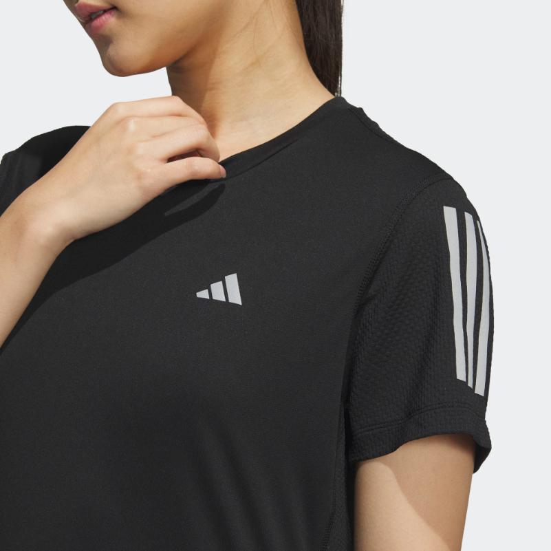 Adidas Own The Run Cooler T-Shirt Women Tops Black JF1477