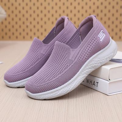 2025 Spring and Autumn Women's Casual Fashion Cloth Shoes Breathable Soft-soled Walking Shoes Non-slip One-pedal Mother Shoes Customization