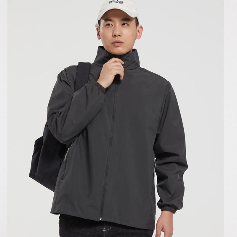 Autumn Stand-Up Collar Windbreaker: Custom Baseball Uniform with Embroidered Logo