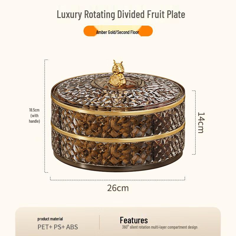 

Light Luxury Divided Rotating Fruit & Candy Plate