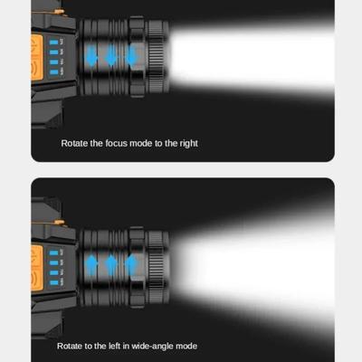 פנס ראש LED עוצמתי 50W עם חיישן תנועה, זום מסתובב, סוללה מובנית, נטען USB, לקמפינג ודיג