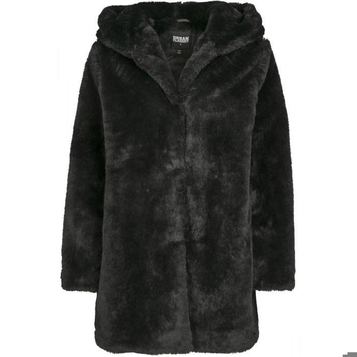 Manteau Hooded Teddy - Urban Classics Femme - Noir - Capuche - Journées Fraîches