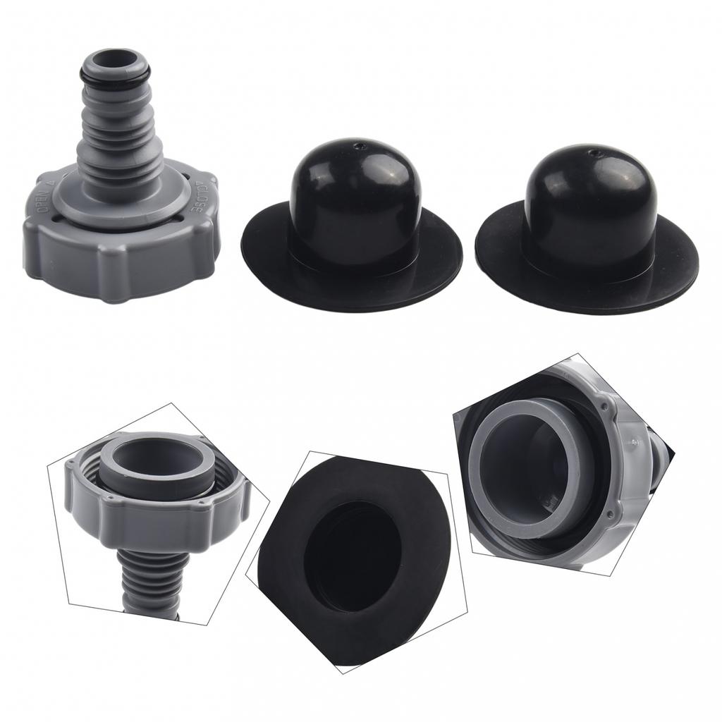 Practical Black Drain Valve for For draining Pool Hose Adapter 32mm P6H1419