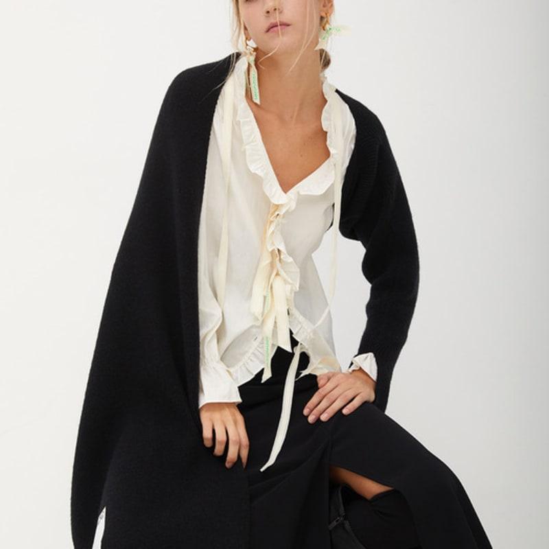 

Iannmore Асимметричная вязаная накидка-шаль_BK black