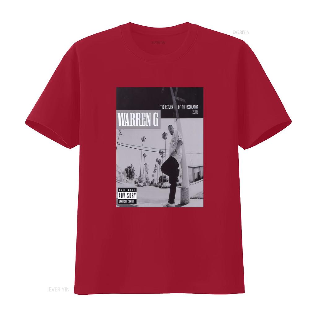 Warren G Return Of The Regulator Design T Shirt Sizes S 5XL Made In USA Vintage Washed Unisex Fashion Graphic Designer Clothes