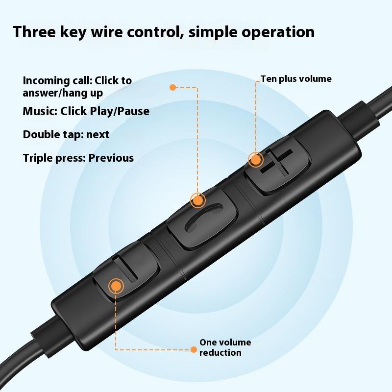 Wired Headphones In-ear Earplugs Wired with Mai Karaoke Gaming Esports for Android Type-c