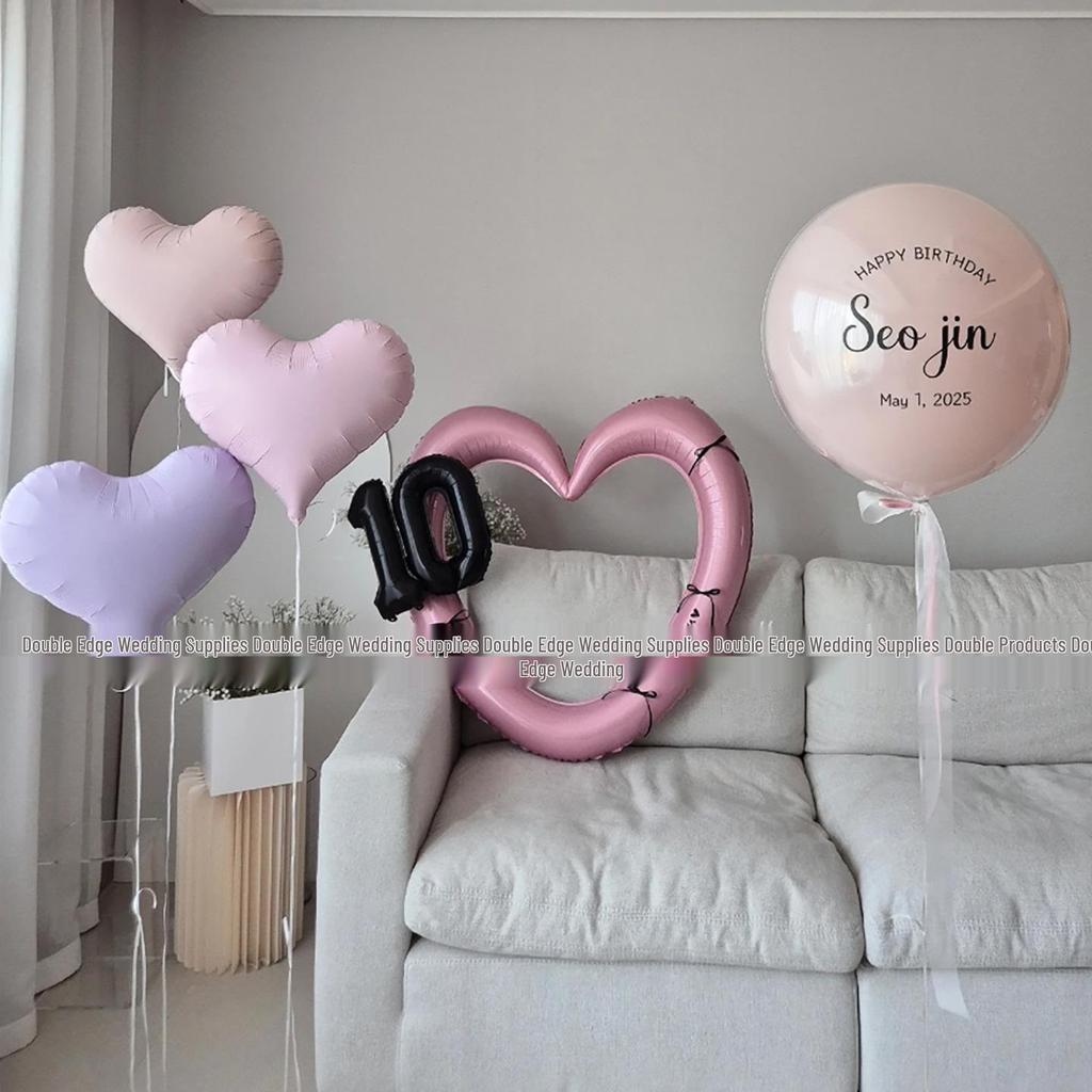Pink Heart Cutout Balloon Photo Frame for First Birthday & Milestone Celebrations