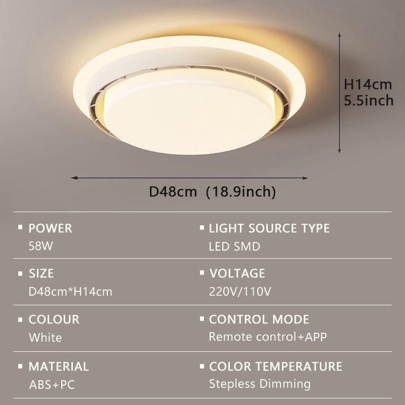 

LED Bladeless Fan Light Walnut color White Bedroom Invisible Leafless APP Remote Control Dimming Room Decor Sealing Fan Lamp AC220V белый