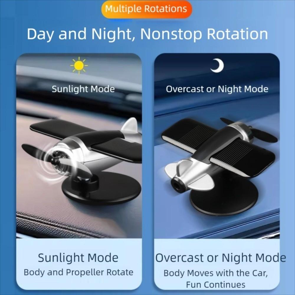 

Creative Car Center Console Decorations Solar Powered Aircraft Ornaments Car Enthusiast червоний